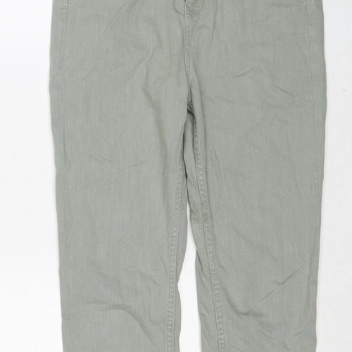 Fat Face Womens Green Cotton Straight Jeans Size 10 Regular