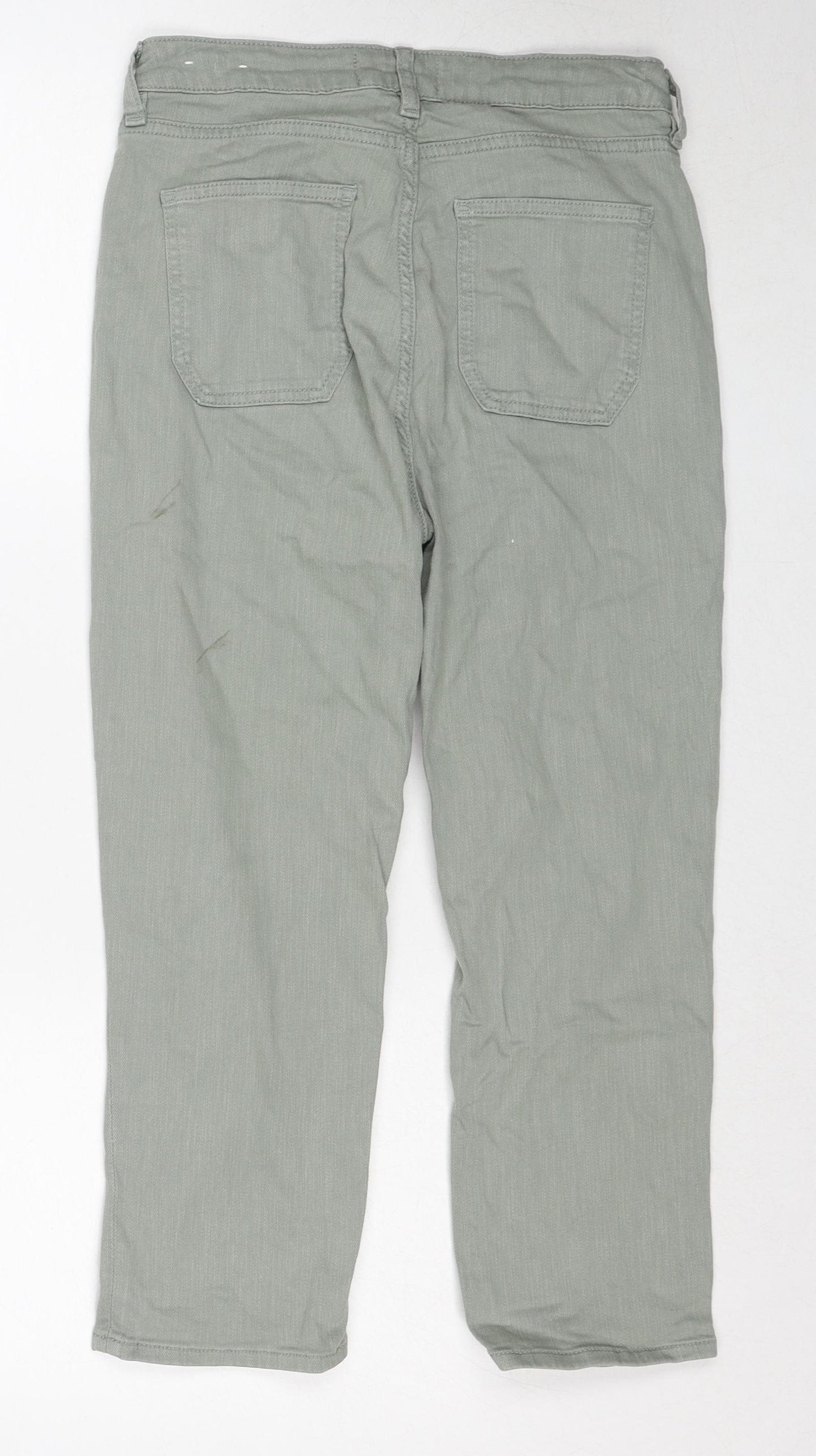 Fat Face Womens Green Cotton Straight Jeans Size 10 Regular