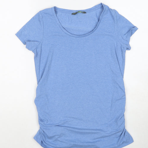 Blooming Marvellous Womens Blue Polyacrylate Fibre Basic T-Shirt Size S Scoop Neck - Ruched