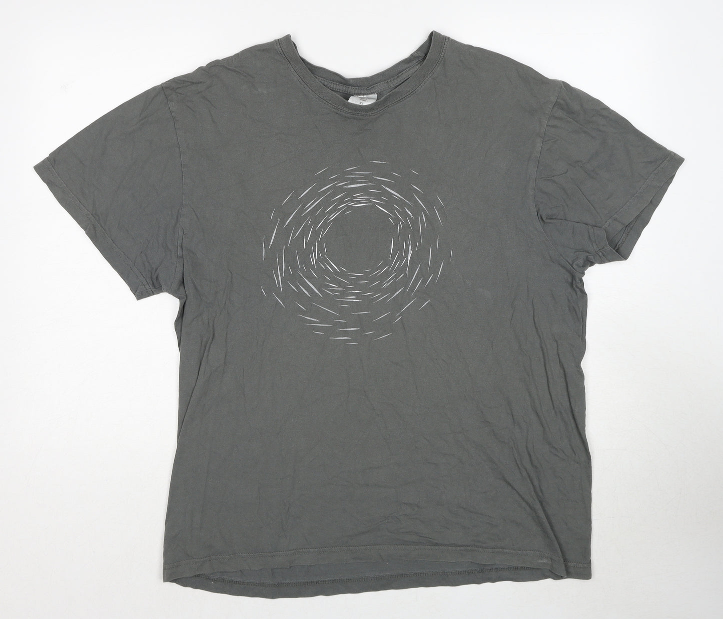 Stedman Mens Grey Cotton T-Shirt Size M Round Neck