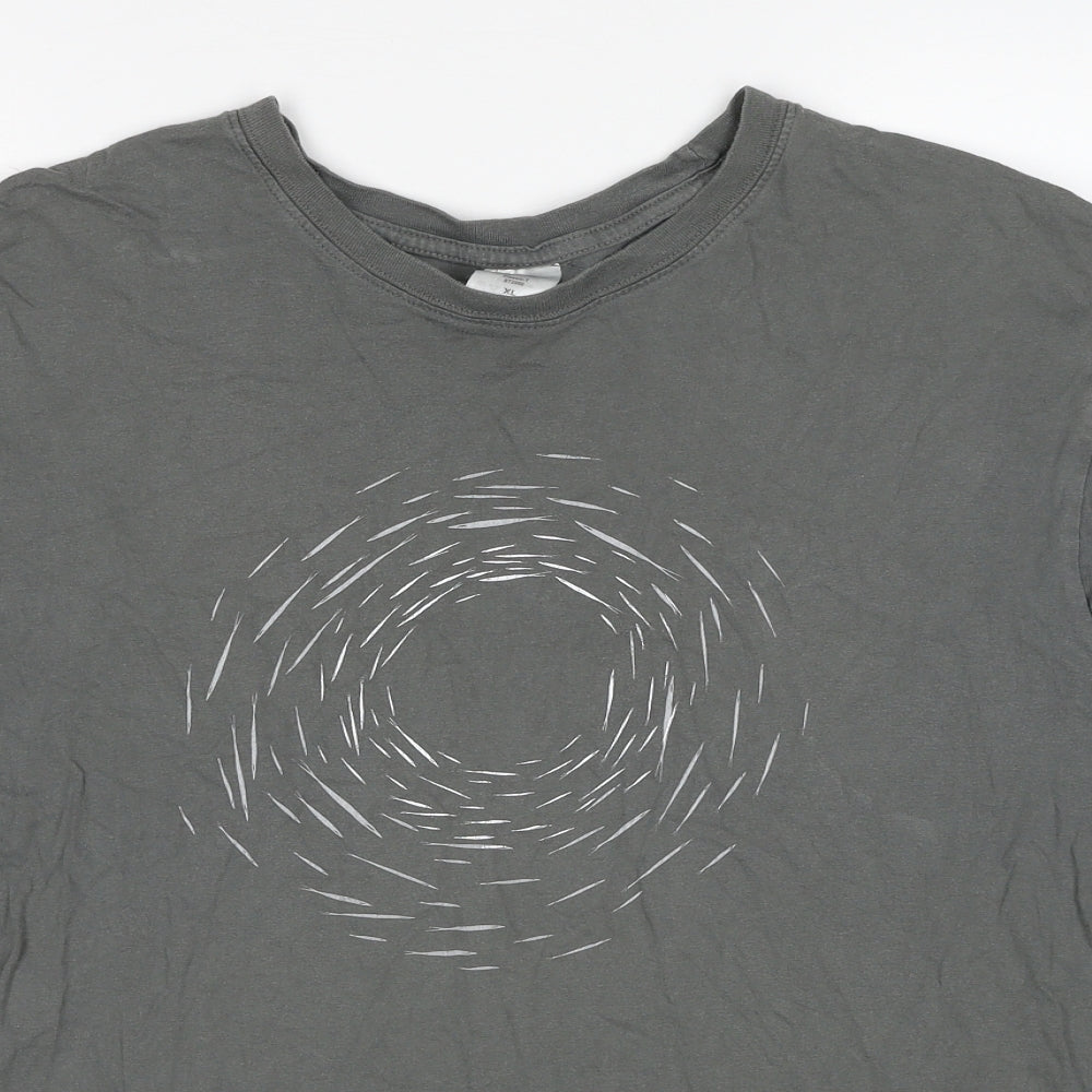 Stedman Mens Grey Cotton T-Shirt Size M Round Neck