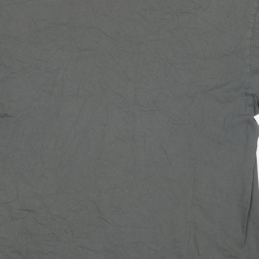 Stedman Mens Grey Cotton T-Shirt Size M Round Neck