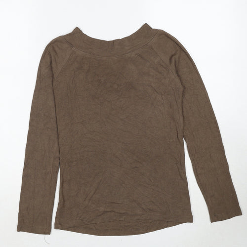 Moxie Womens Brown V-Neck Polyester Pullover Jumper Size M
