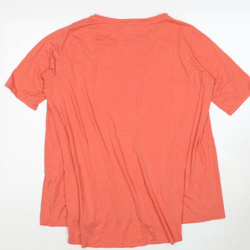 Uniqlo Womens Orange Cotton Basic T-Shirt Size M Round Neck