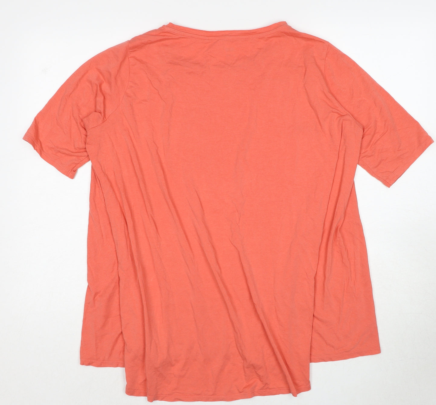 Uniqlo Womens Orange Cotton Basic T-Shirt Size M Round Neck