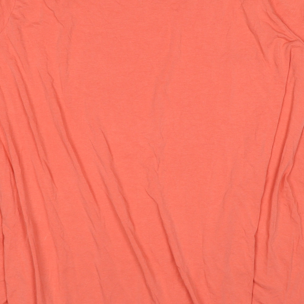 Uniqlo Womens Orange Cotton Basic T-Shirt Size M Round Neck