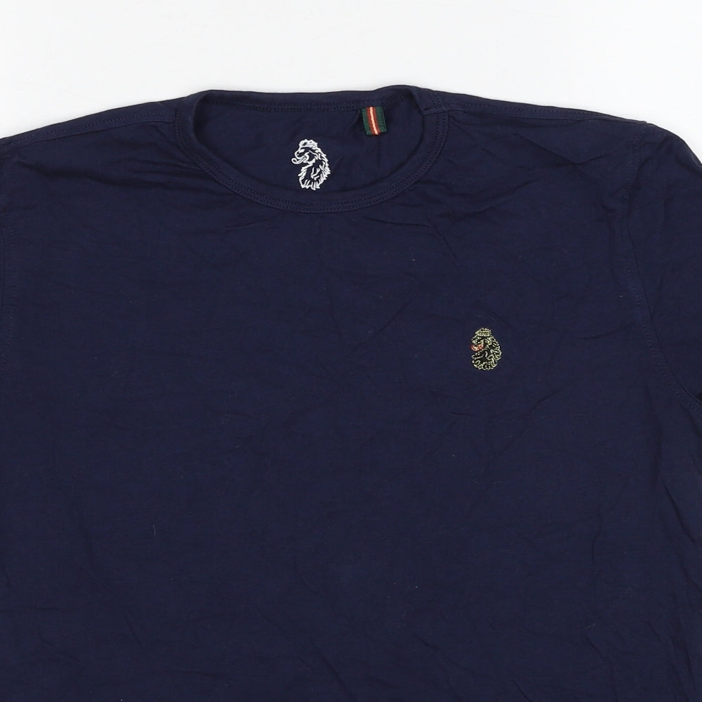 Luke Sport Boys Blue Cotton Pullover T-Shirt Size 14-15 Years Crew Neck Pullover