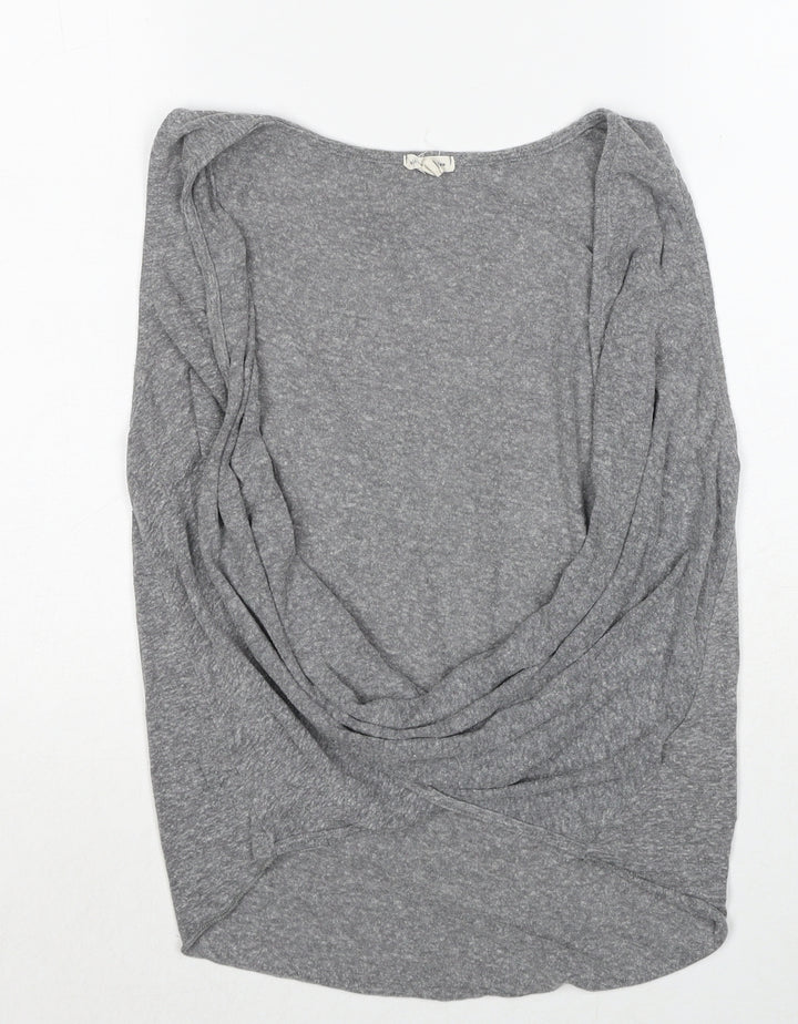Silence + Noise Womens Grey Polyester Basic Tank Size S Scoop Neck