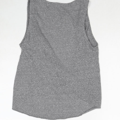Silence + Noise Womens Grey Polyester Basic Tank Size S Scoop Neck