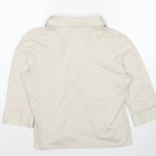 New Look Womens Beige Polyester Basic Polo Size 18 Collared