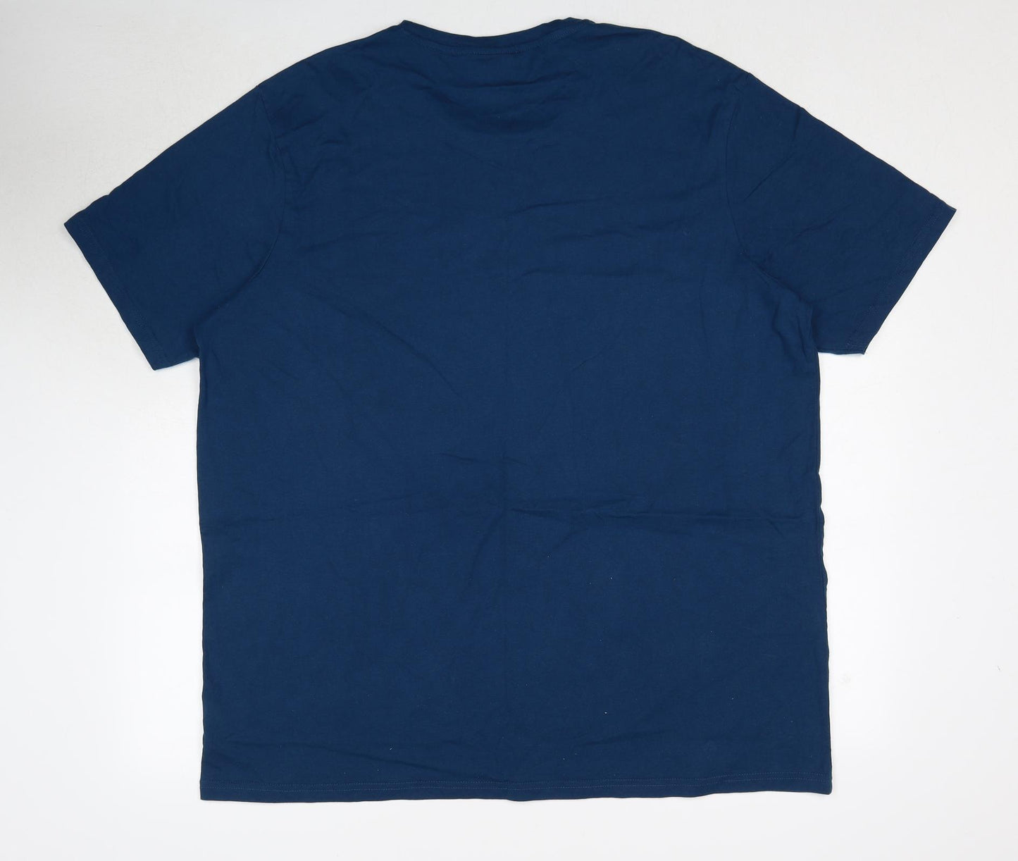 McKenzie Mens Blue Cotton T-Shirt Size 4XL Round Neck