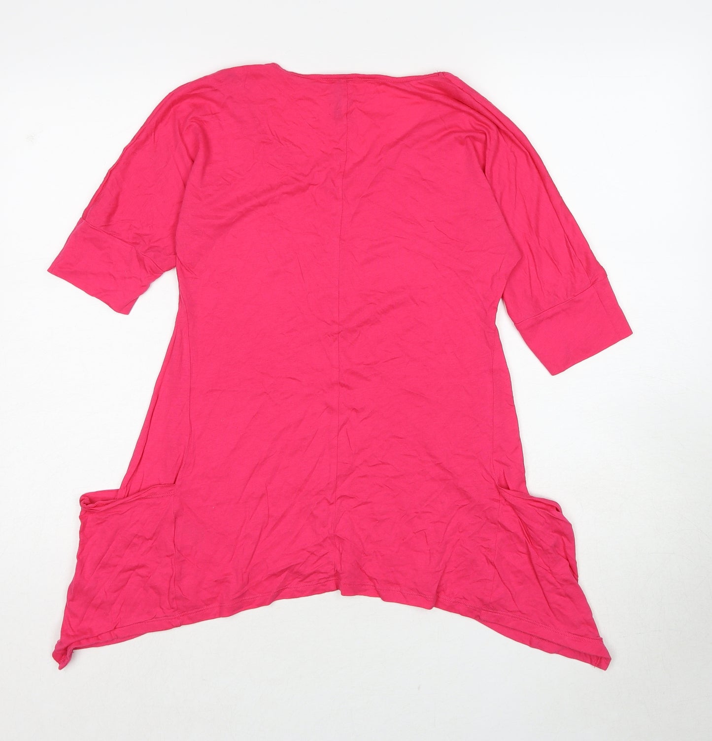 Marks and Spencer Womens Pink Cotton Basic Tank Size 8 Boat Neck