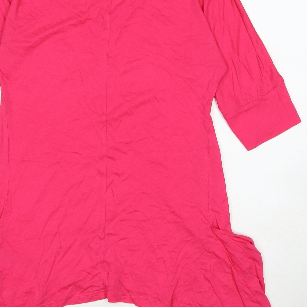 Marks and Spencer Womens Pink Cotton Basic Tank Size 8 Boat Neck