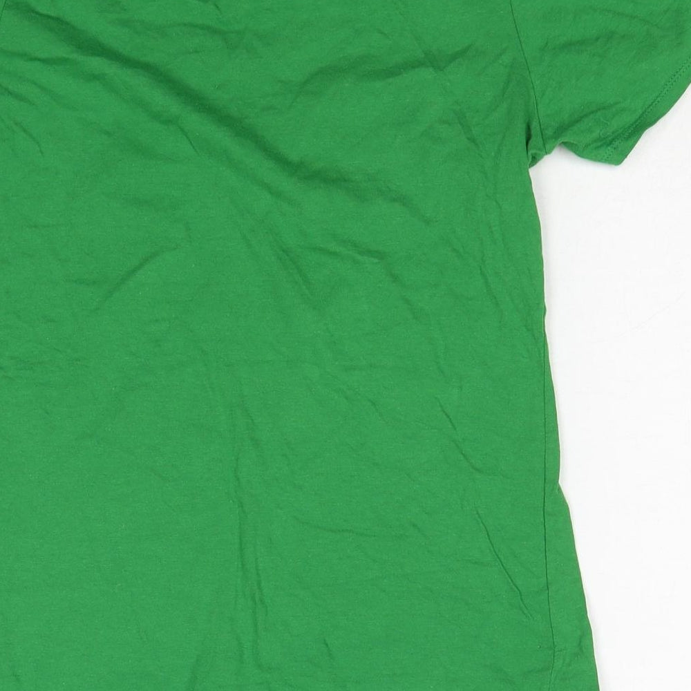 Nike Womens Green Cotton Basic T-Shirt Size XS Scoop Neck