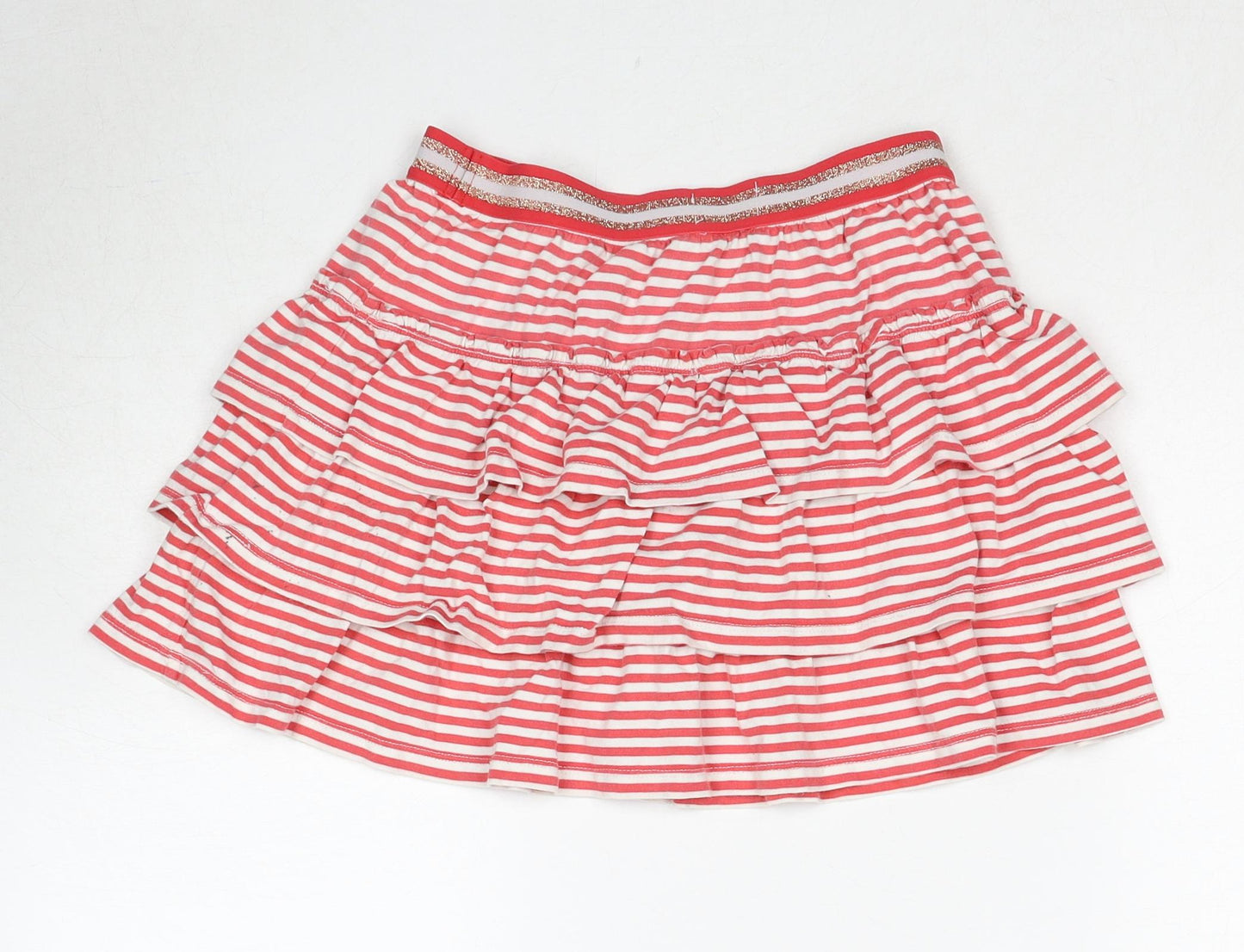 Boden Girls Red Striped Cotton Skater Skirt Size 9-10 Years Regular Pull On