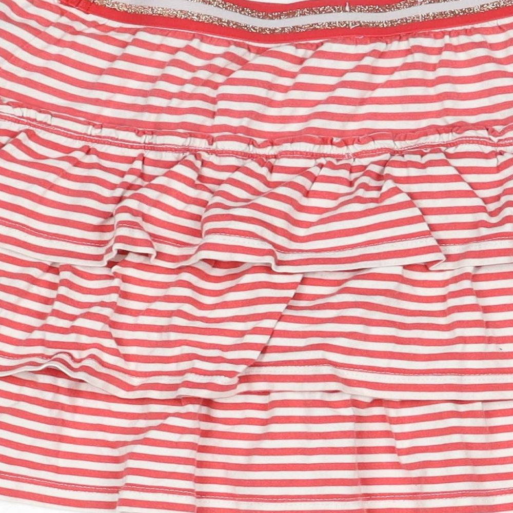 Boden Girls Red Striped Cotton Skater Skirt Size 9-10 Years Regular Pull On