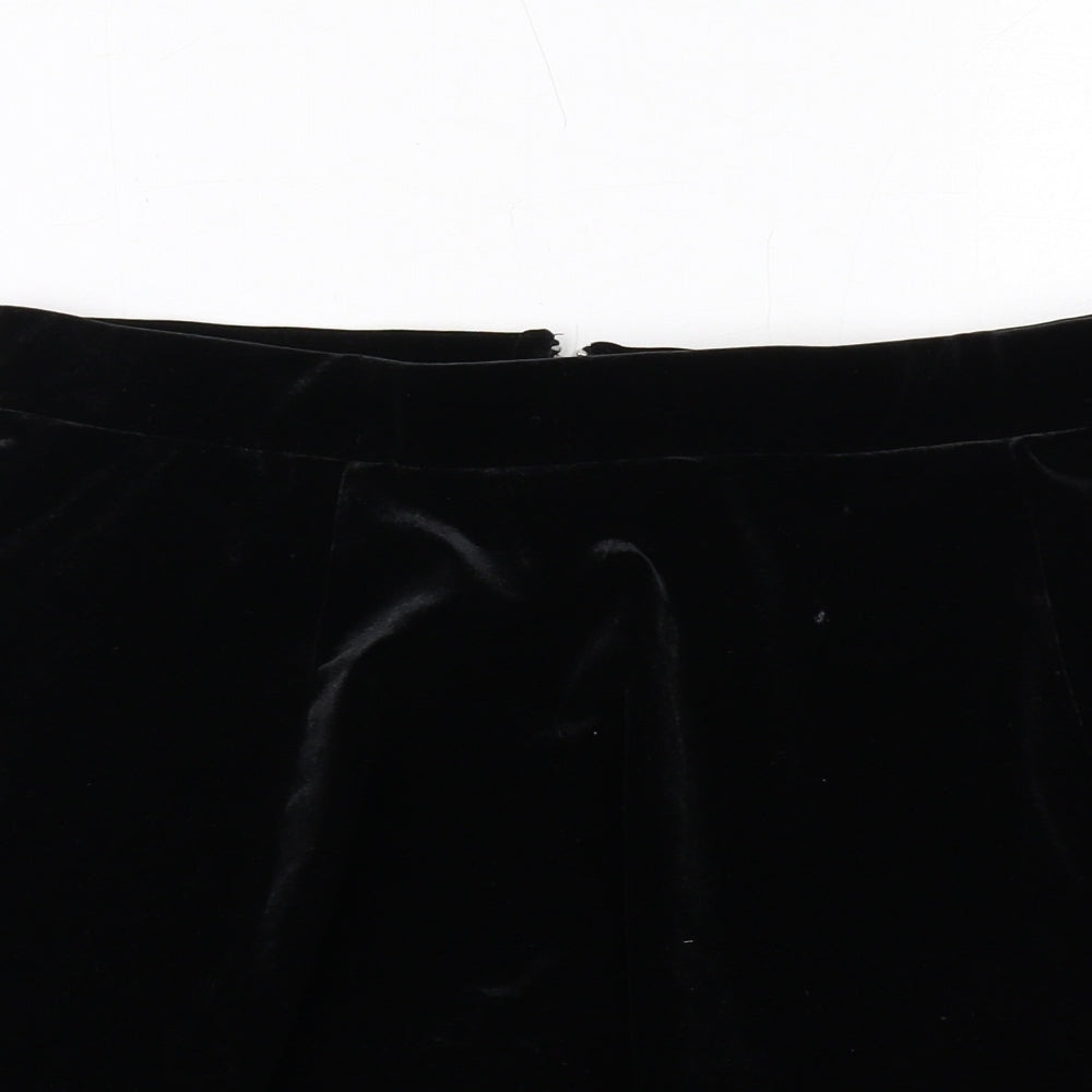 H&M Womens Black Polyester Skater Skirt Size M Zip