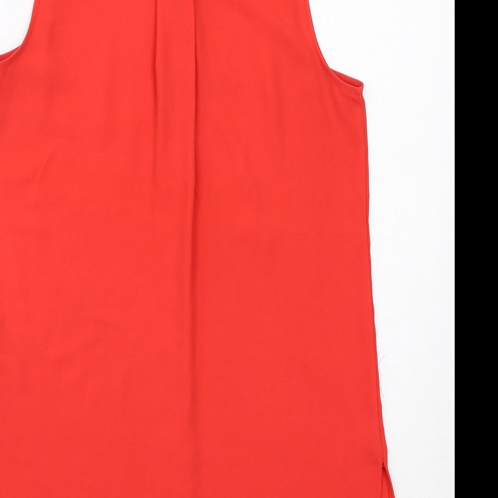 Rachel Zoe Womens Red Polyester Basic Button-Up Size XS Collared