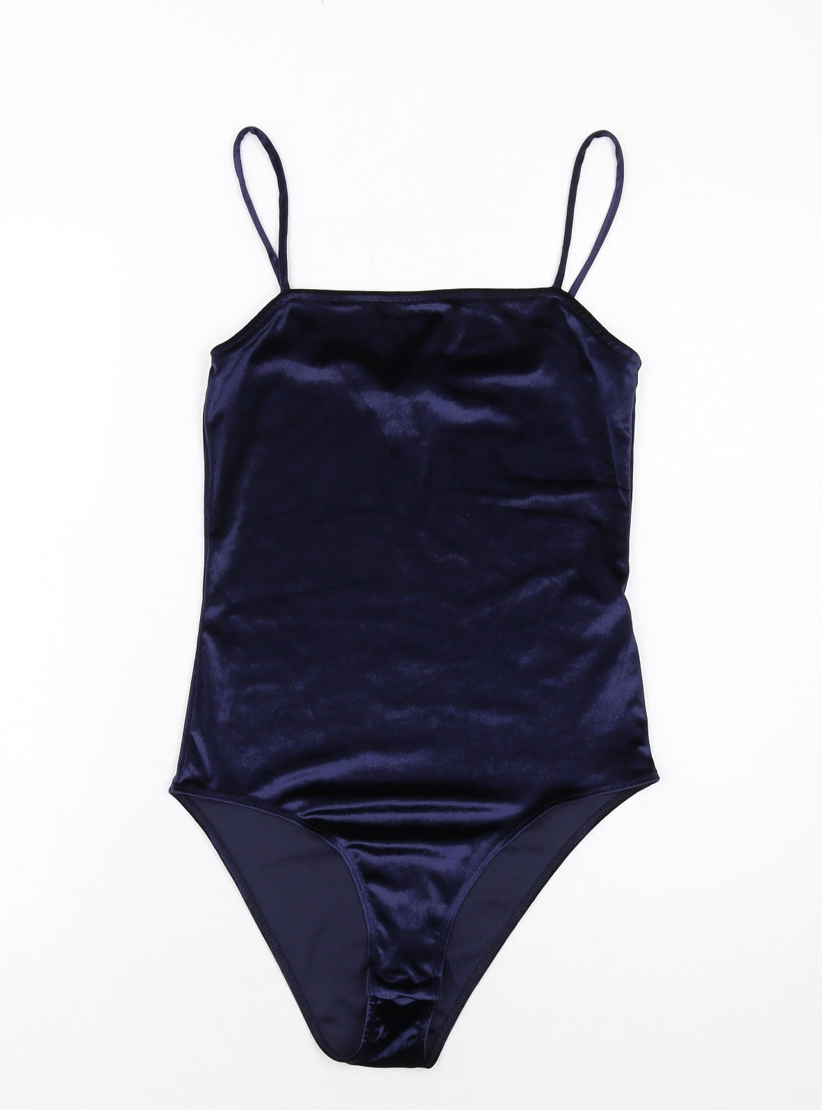 Topshop Womens Blue Polyester Bodysuit One-Piece Size 10 Snap