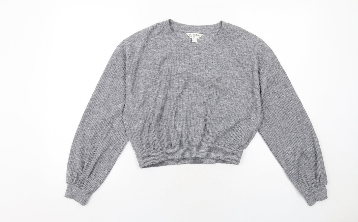 Miss Selfridge Womens Grey Polyester Pullover Sweatshirt Size S Pullover