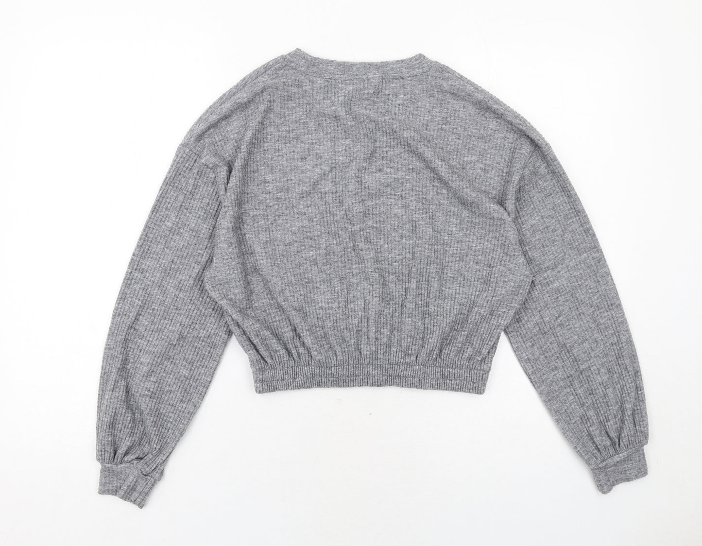 Miss Selfridge Womens Grey Polyester Pullover Sweatshirt Size S Pullover