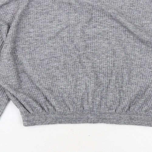 Miss Selfridge Womens Grey Polyester Pullover Sweatshirt Size S Pullover