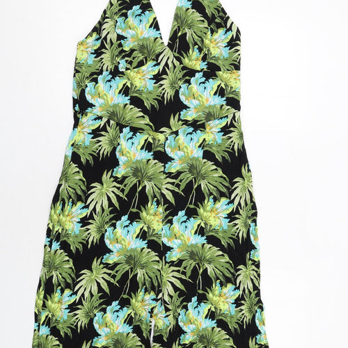 Topshop Womens Multicoloured Geometric Viscose Jumpsuit One-Piece Size 14 Zip