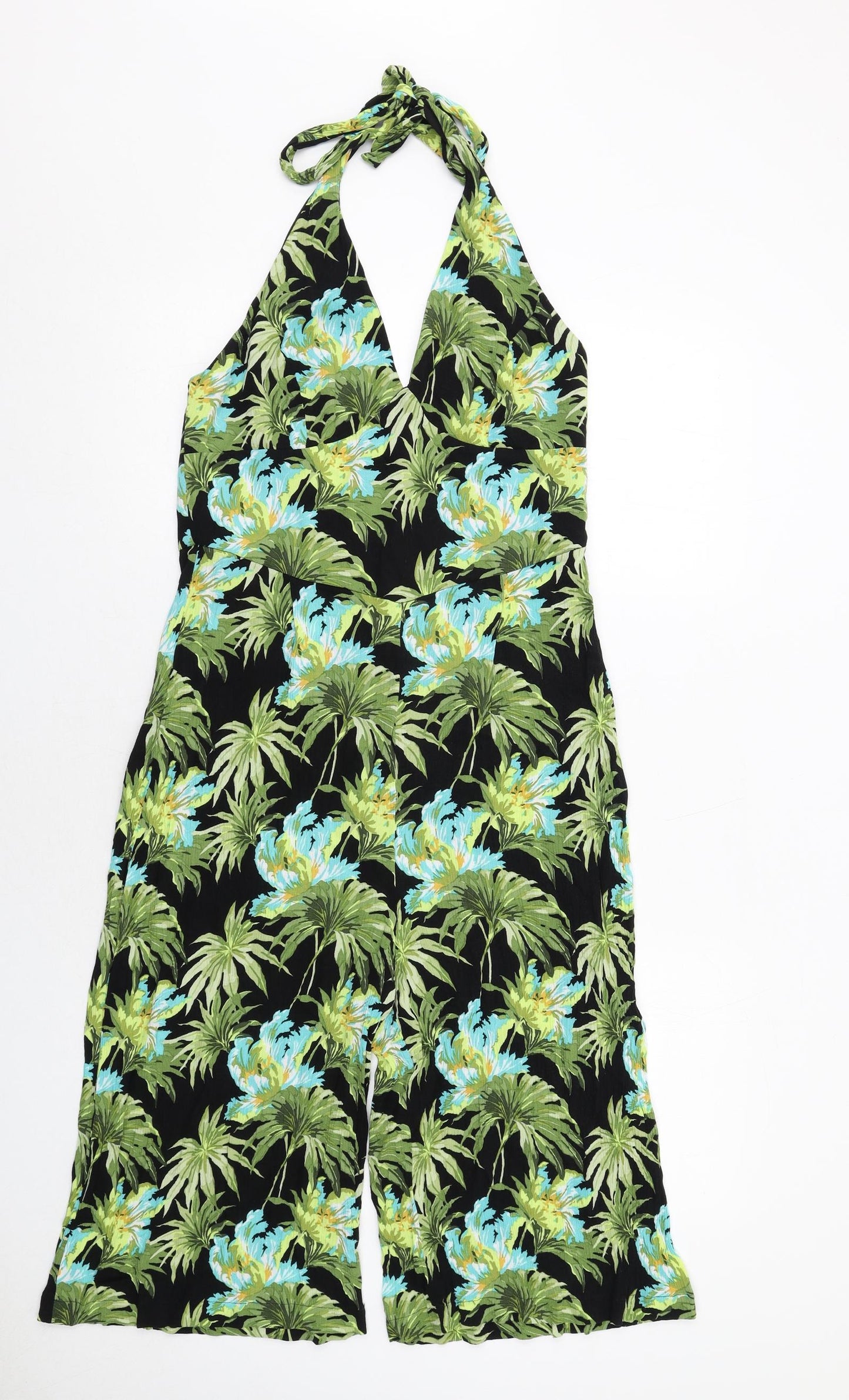 Topshop Womens Multicoloured Geometric Viscose Jumpsuit One-Piece Size 14 Zip