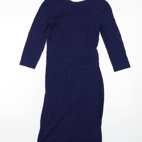 Blooming Marvellous Womens Blue Viscose Sheath Size 8 Boat Neck Pullover