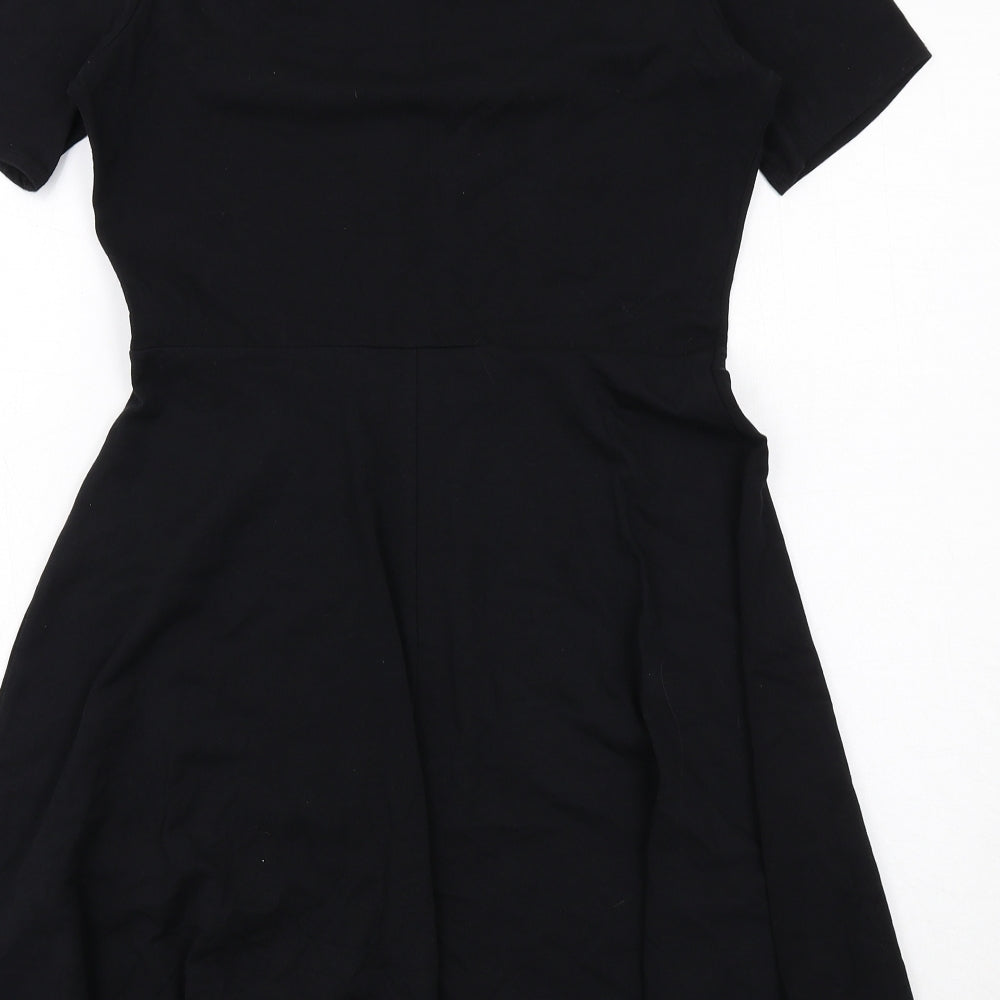 Dorothy Perkins Womens Black Cotton Trapeze & Swing Size 12 Round Neck Pullover