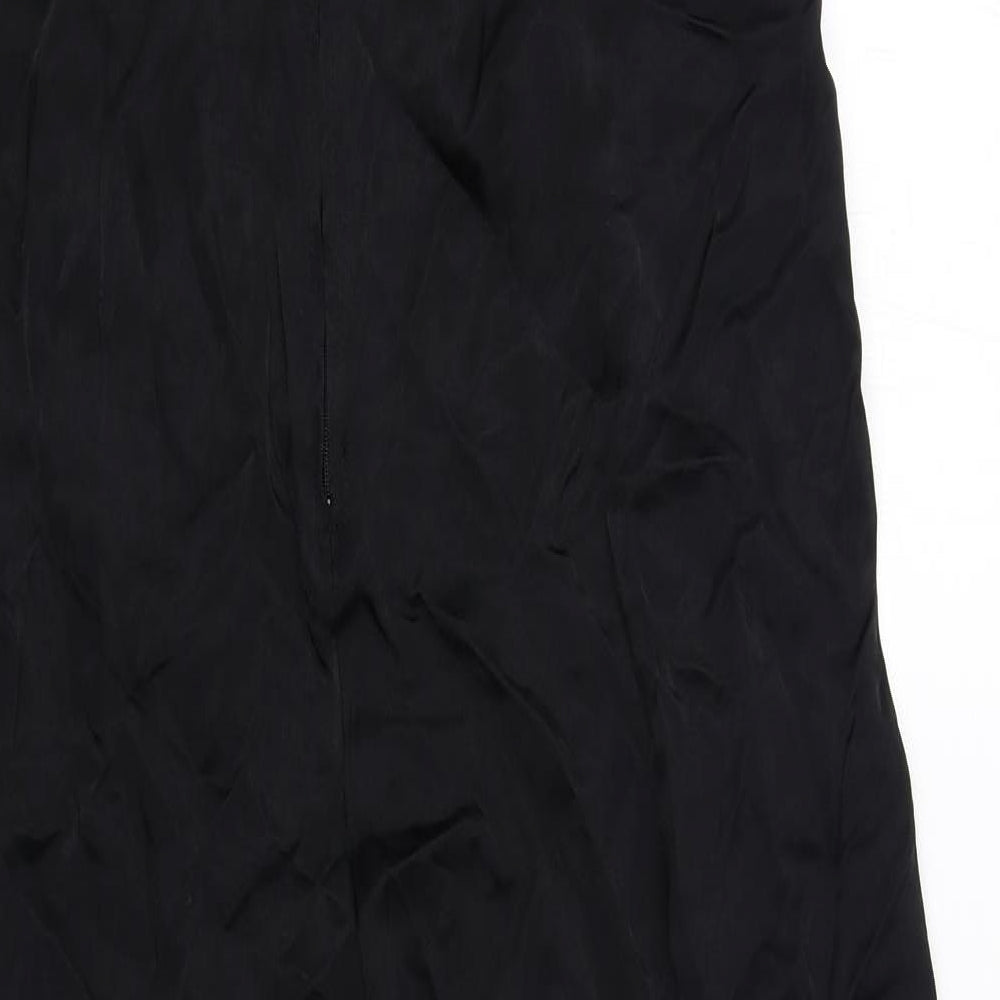 H&M Womens Black Viscose Jumpsuit One-Piece Size 14 Zip