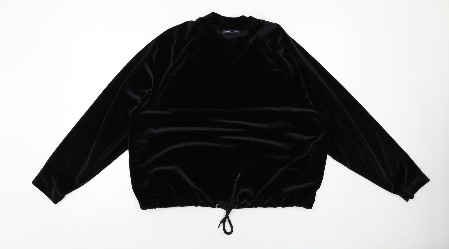 Marks and Spencer Womens Black Polyester Pullover Sweatshirt Size L Pullover