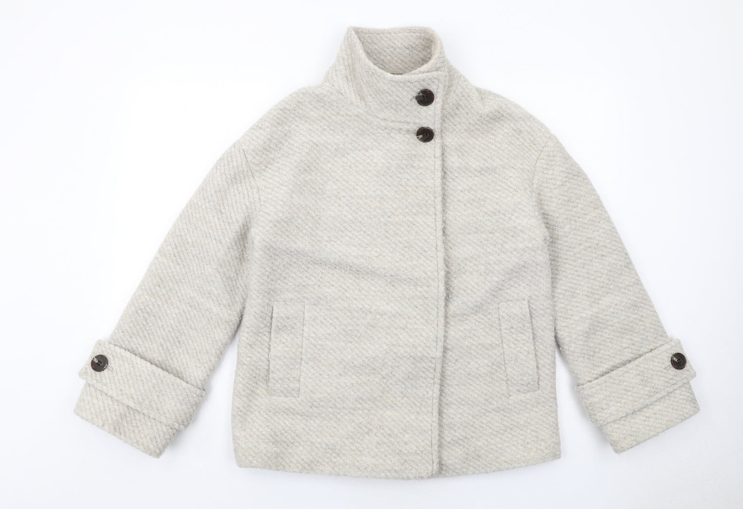 Marks and Spencer Womens Beige Geometric Jacket Size S Button