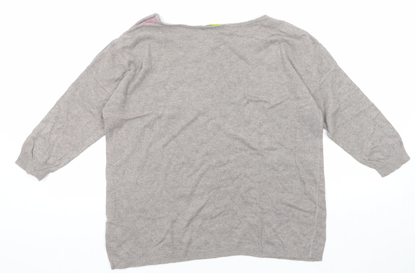 Boden Womens Grey Boat Neck Cotton Pullover Jumper Size 12