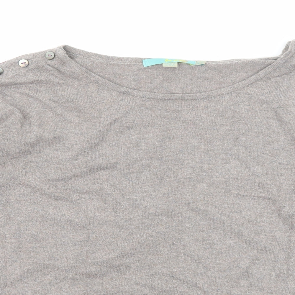 Boden Womens Grey Boat Neck Cotton Pullover Jumper Size 12