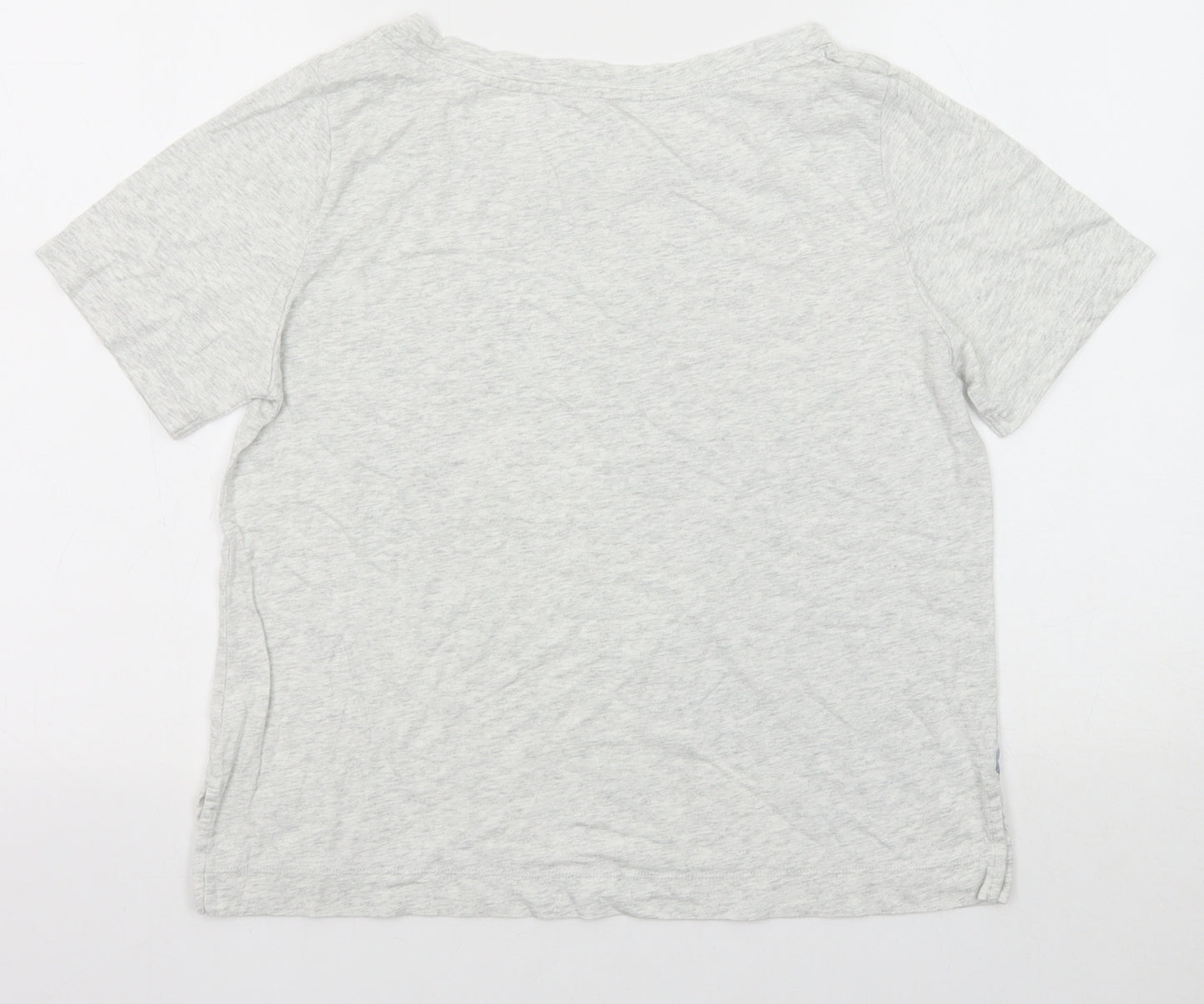 Uniqlo Womens Grey Cotton Basic T-Shirt Size L Round Neck