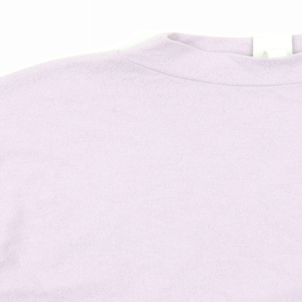 H&M Womens Purple Mock Neck Viscose Pullover Jumper Size M