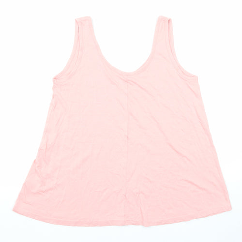 Emeliax Womens Pink Cotton Basic Tank Size M Scoop Neck