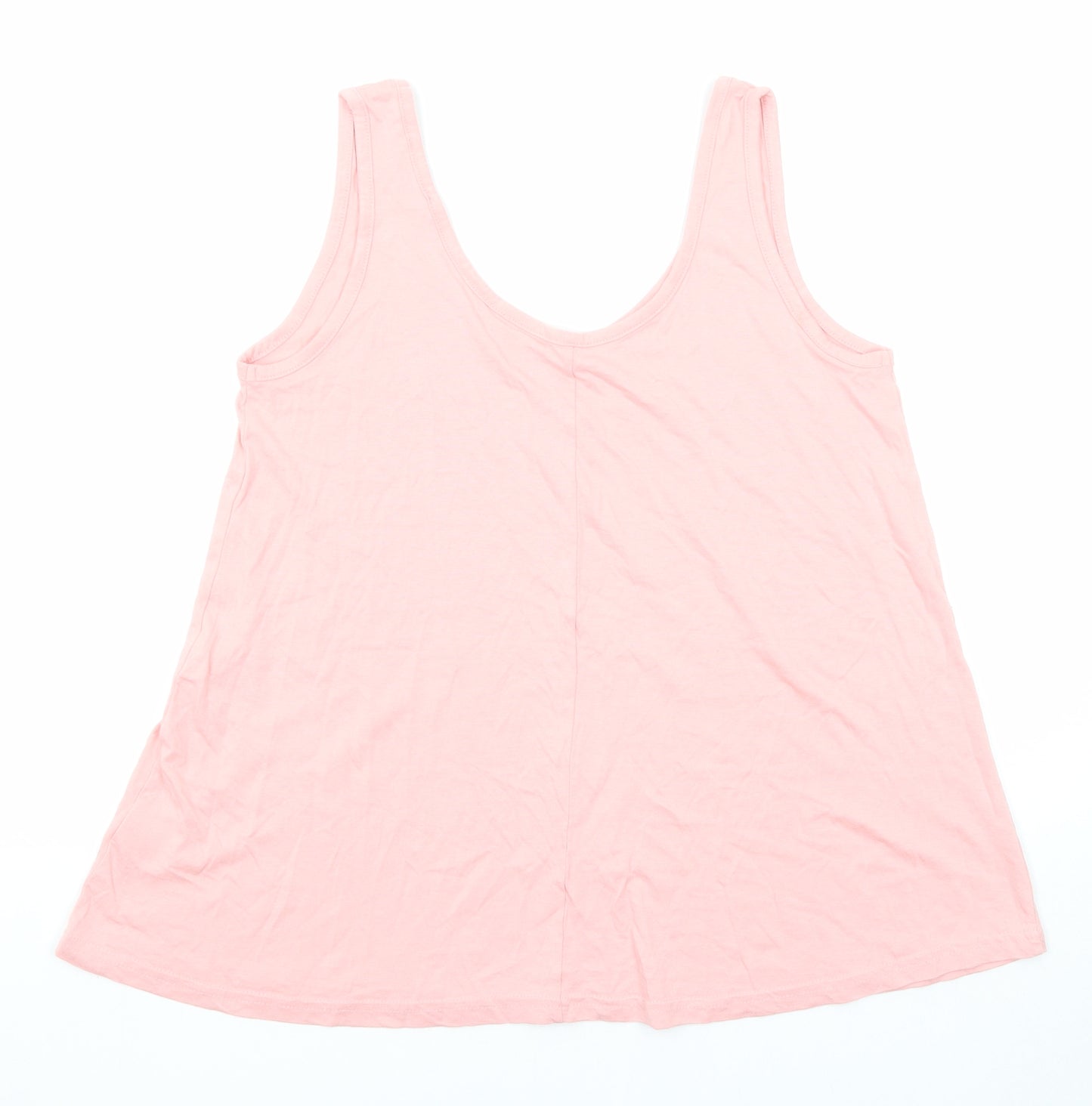 Emeliax Womens Pink Cotton Basic Tank Size M Scoop Neck