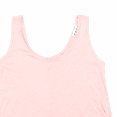 Emeliax Womens Pink Cotton Basic Tank Size M Scoop Neck