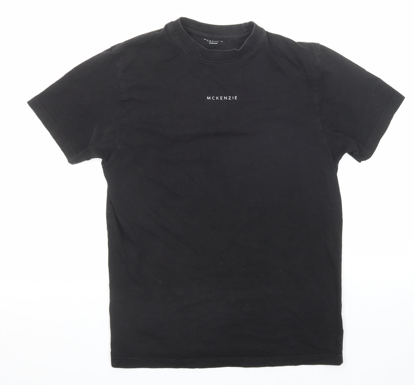 McKenzie Womens Black Cotton Basic T-Shirt Size 8 Round Neck