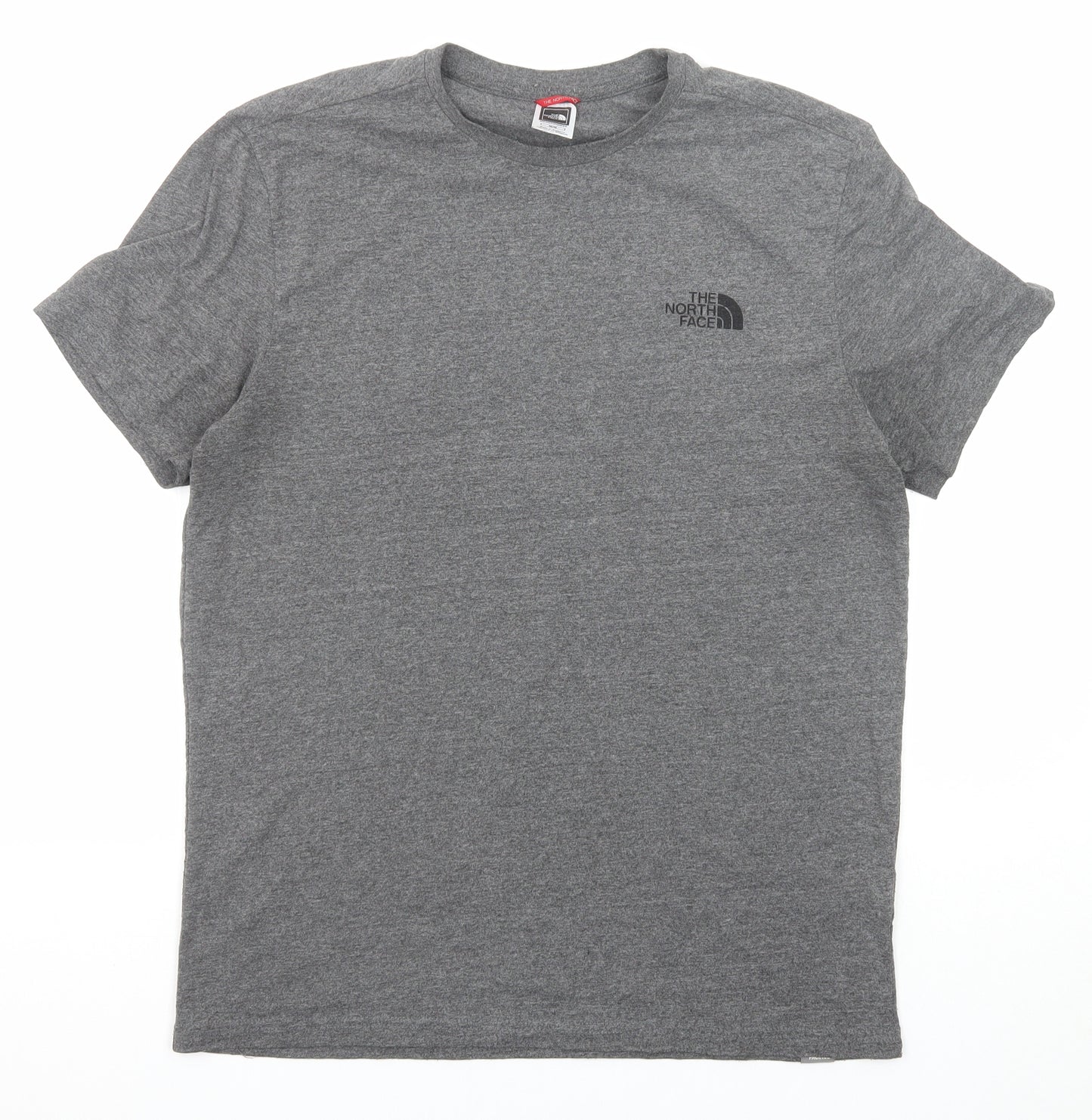 The North Face Mens Grey Cotton T-Shirt Size M Round Neck