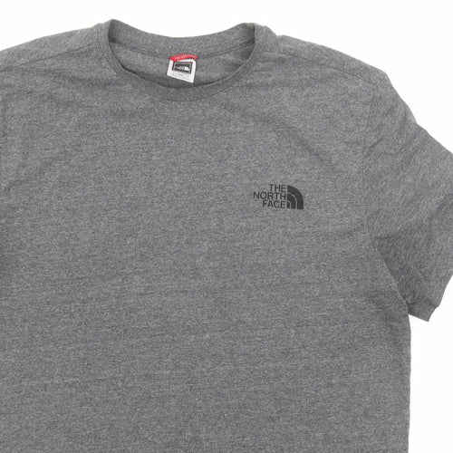 The North Face Mens Grey Cotton T-Shirt Size M Round Neck