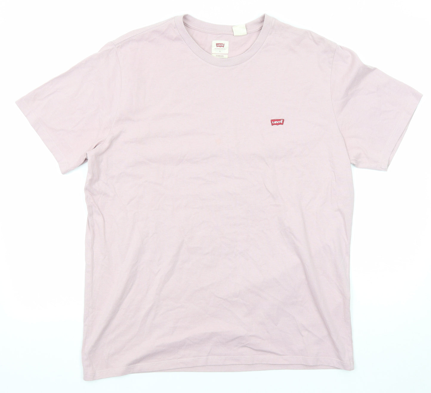 Levi's Mens Purple Cotton T-Shirt Size L Round Neck