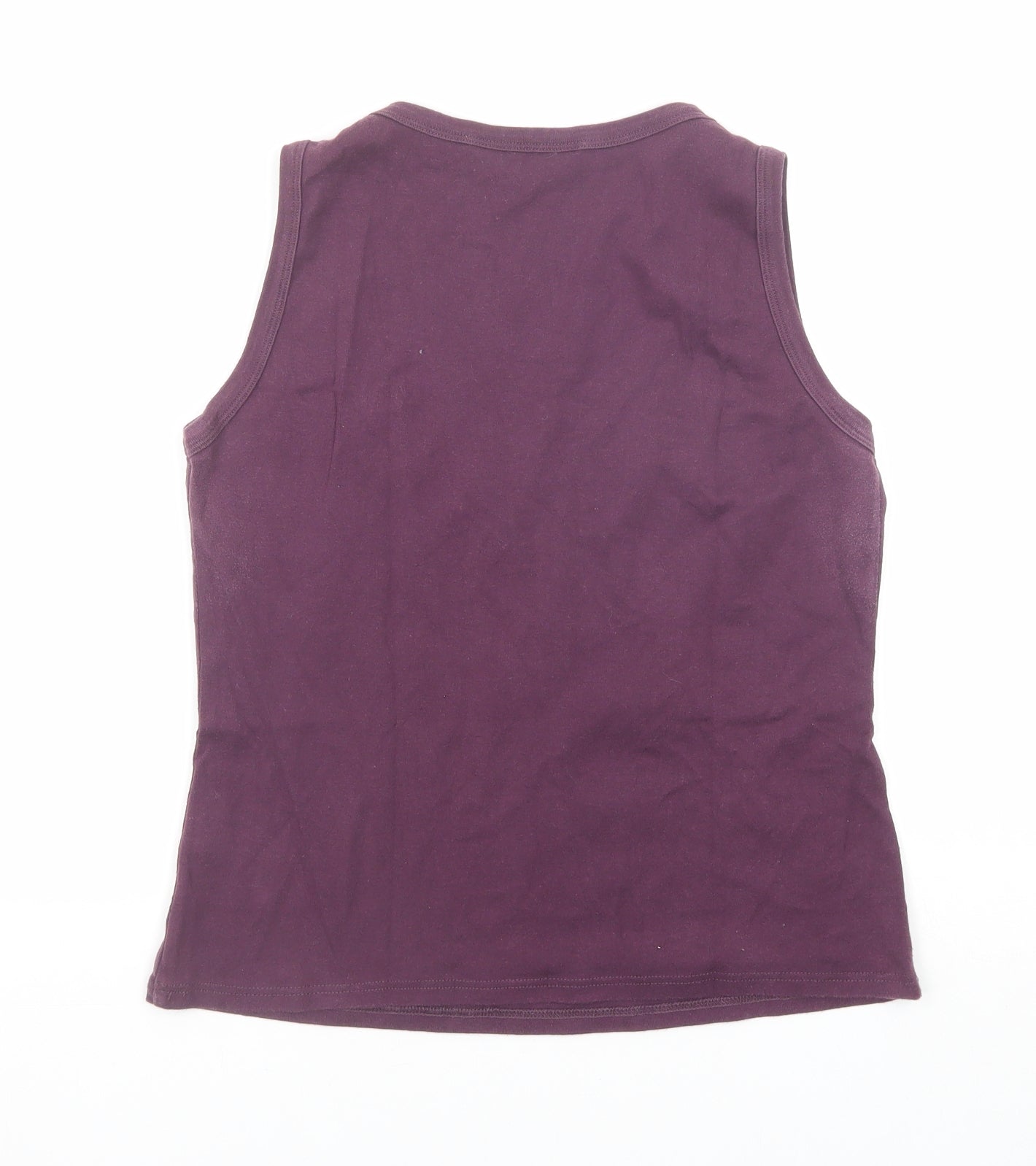 Dorothy Perkins Womens Purple Cotton Basic Tank Size 14 Scoop Neck