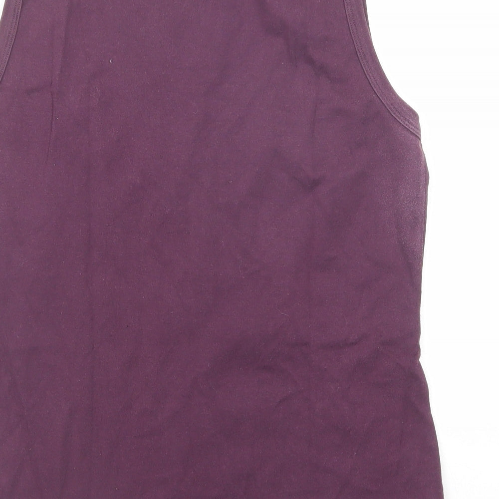 Dorothy Perkins Womens Purple Cotton Basic Tank Size 14 Scoop Neck