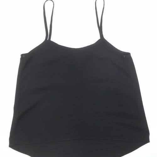 Topshop Womens Black Polyester Basic Tank Size 8 V-Neck