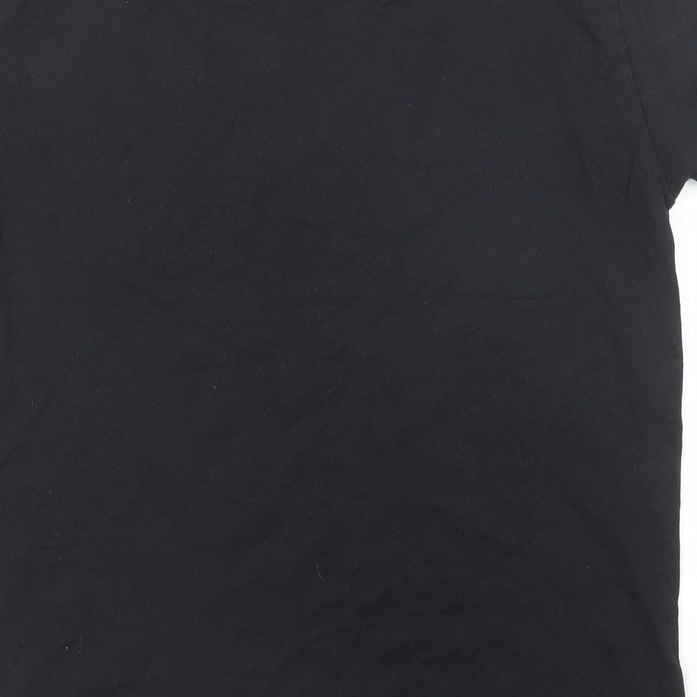 Maison Kitsuné Mens Black Cotton T-Shirt Size L Round Neck
