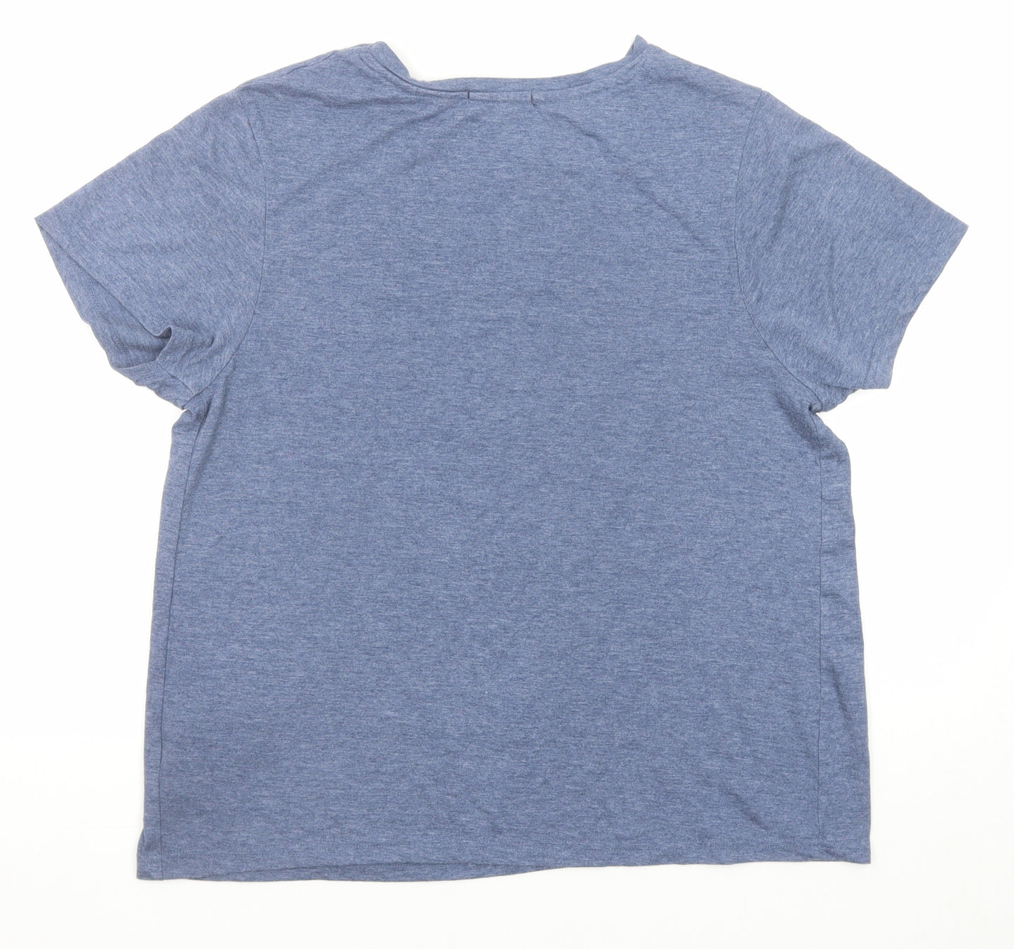 New Look Womens Blue Polyester Basic T-Shirt Size M Round Neck - Heart