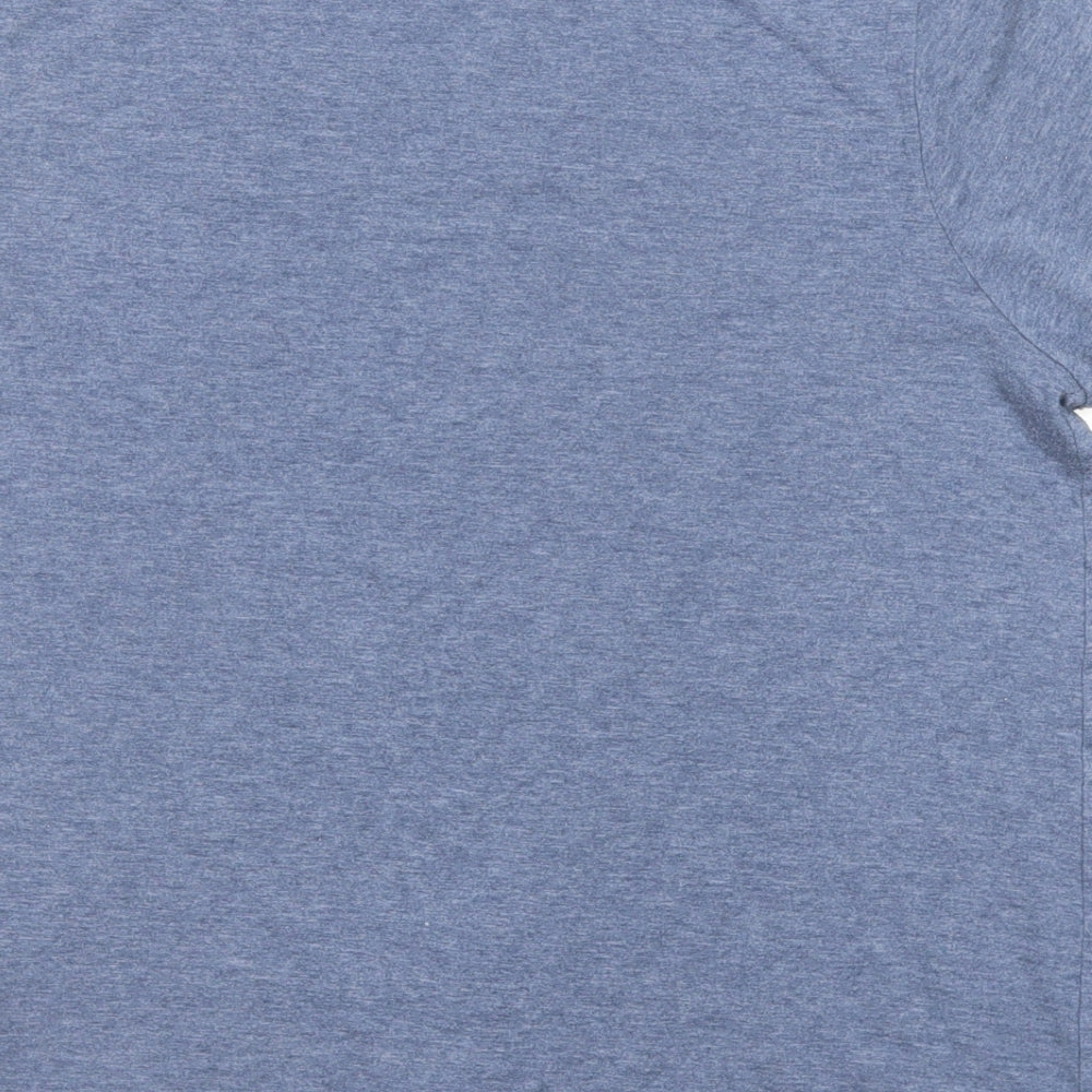 New Look Womens Blue Polyester Basic T-Shirt Size M Round Neck - Heart